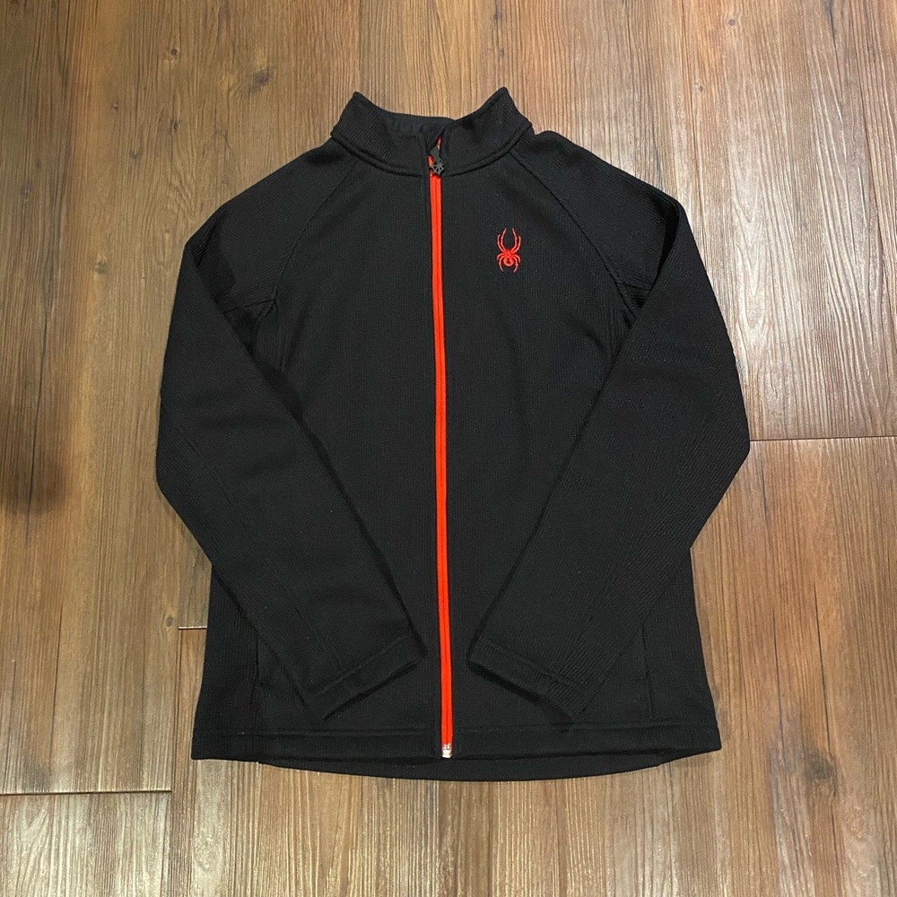 Kids Black Spyder Zip Up Jacket